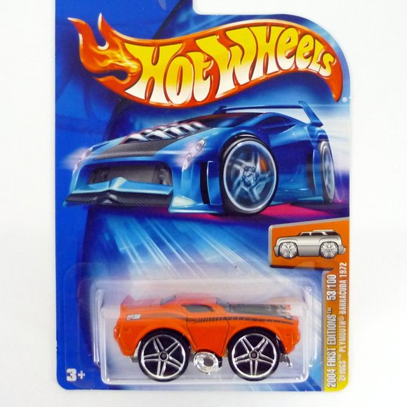 Hot Wheels Blings Plymouth Barracuda 1972 #053 First Edition Orange DieCast 2004 - Picture 1 of 1